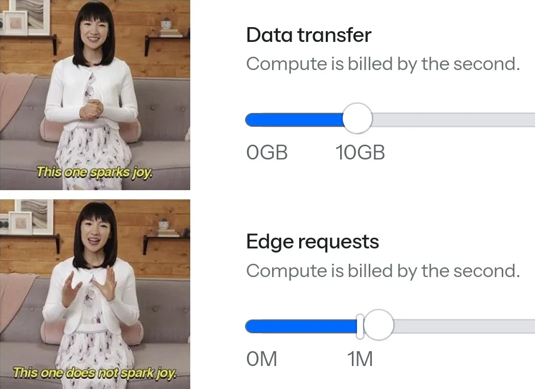 Marie Kondo telling us that the handle sitting on the tick sparks joy.