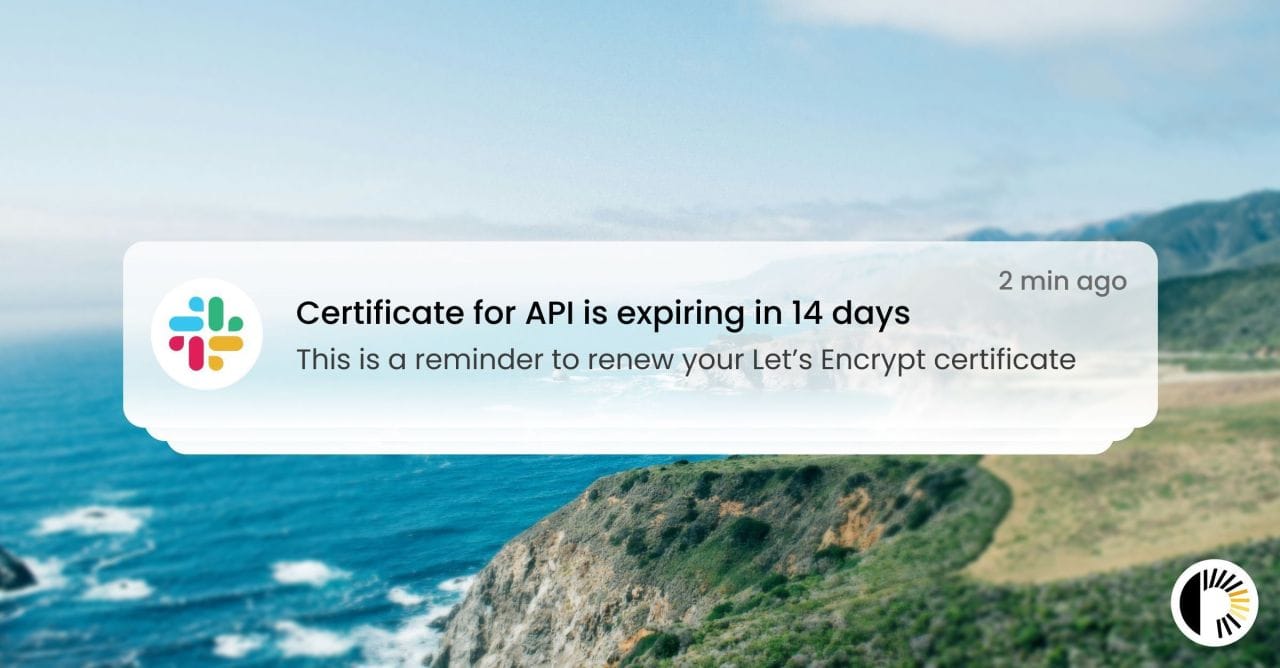 A certificate expired notification