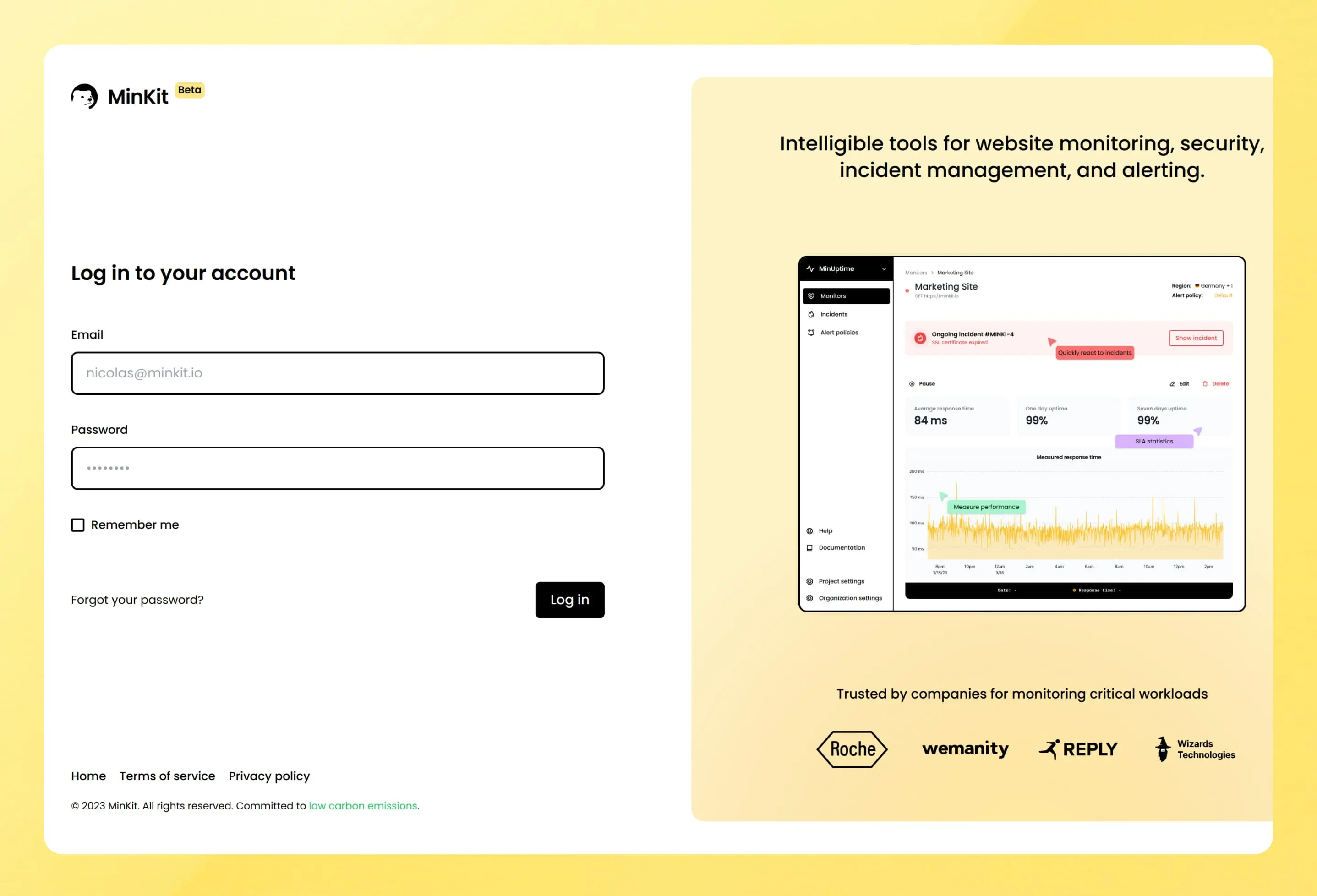 Authentication pages